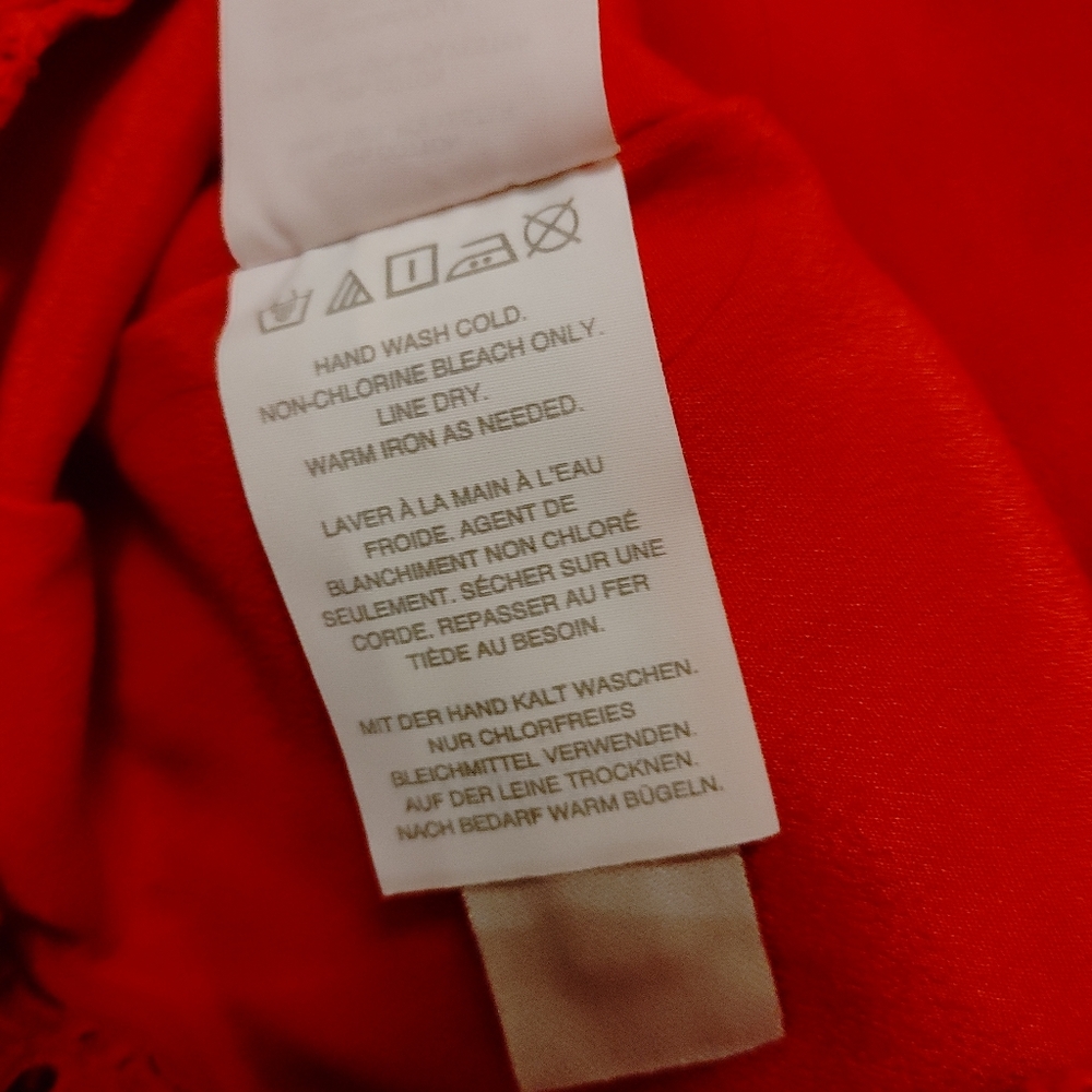 J.Crew Red One Shoulder Ruffle Eyelet Top - Picture 8 of 9